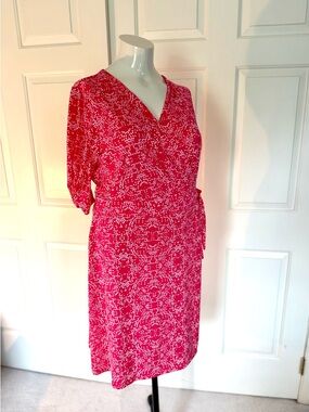 Lane Bryant Pink Patterned elbow length sleeve Dress